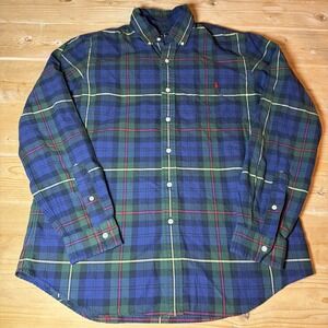 Ralph Lauren Shirt Mens Large Classic Fit Plaid Button Down Dress Shirt Preppy